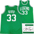 Boston Celtics Larry Bird Autographed Green Basketball Jersey Beckett BAS QR