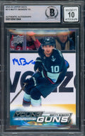 Matty Beniers Autographed 2022-23 Upper Deck Young Guns Rookie Card #213 Seattle Kraken Auto Grade Gem Mint 10 Beckett BAS