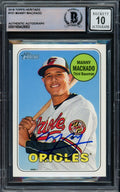 Manny Machado Autographed 2018 Topps Heritage Card #151 Baltimore Orioles Auto Grade Gem Mint 10 Beckett BAS