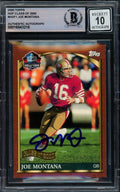 Joe Montana Autographed 2000 Topps Hall of Fame Class Card #HOF1 San Francisco 49ers Auto Grade Gem Mint 10 Beckett BAS