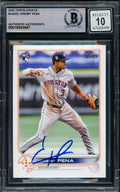 Jeremy Pena Autographed 2022 Topps Update Rookie Card #US253 Houston Astros Auto Grade Gem Mint 10 Beckett BAS