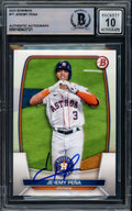 Jeremy Pena Autographed 2023 Bowman Card #77 Houston Astros Auto Grade Gem Mint 10 Beckett BAS