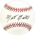 Matt Batts Autographed Official AL Baseball Boston Red Sox, Cincinnati Reds Beckett BAS QR #BM25862