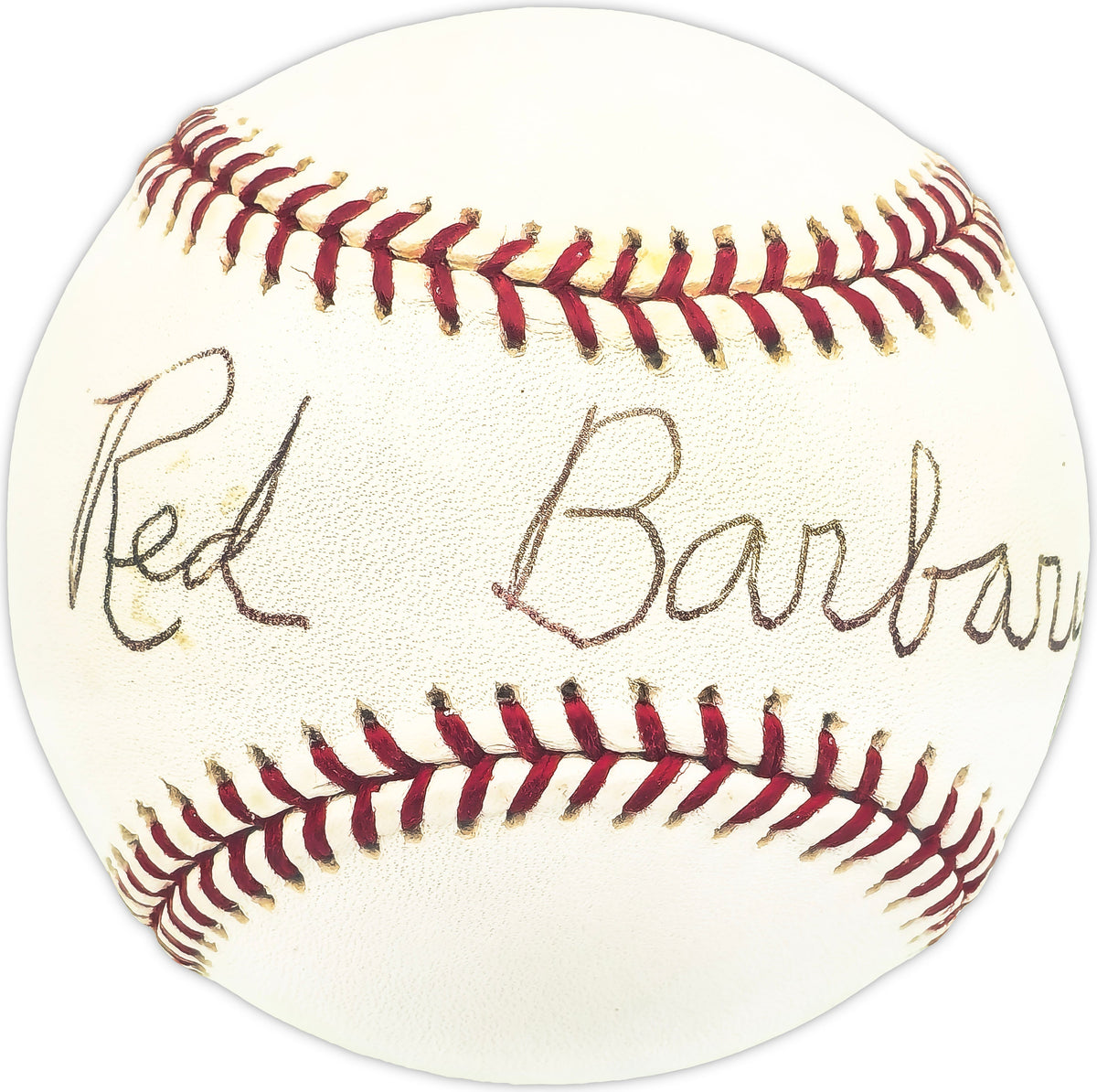 Red Barbary Autographed Official MLB Baseball Washington Senators Beckett BAS QR #BM25891