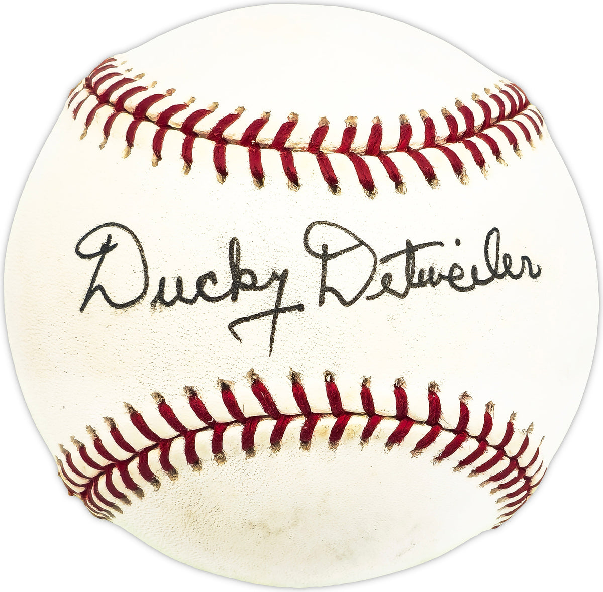 Ducky Detweiler Autographed Official NL Baseball Boston Braves Beckett BAS QR #BM25955