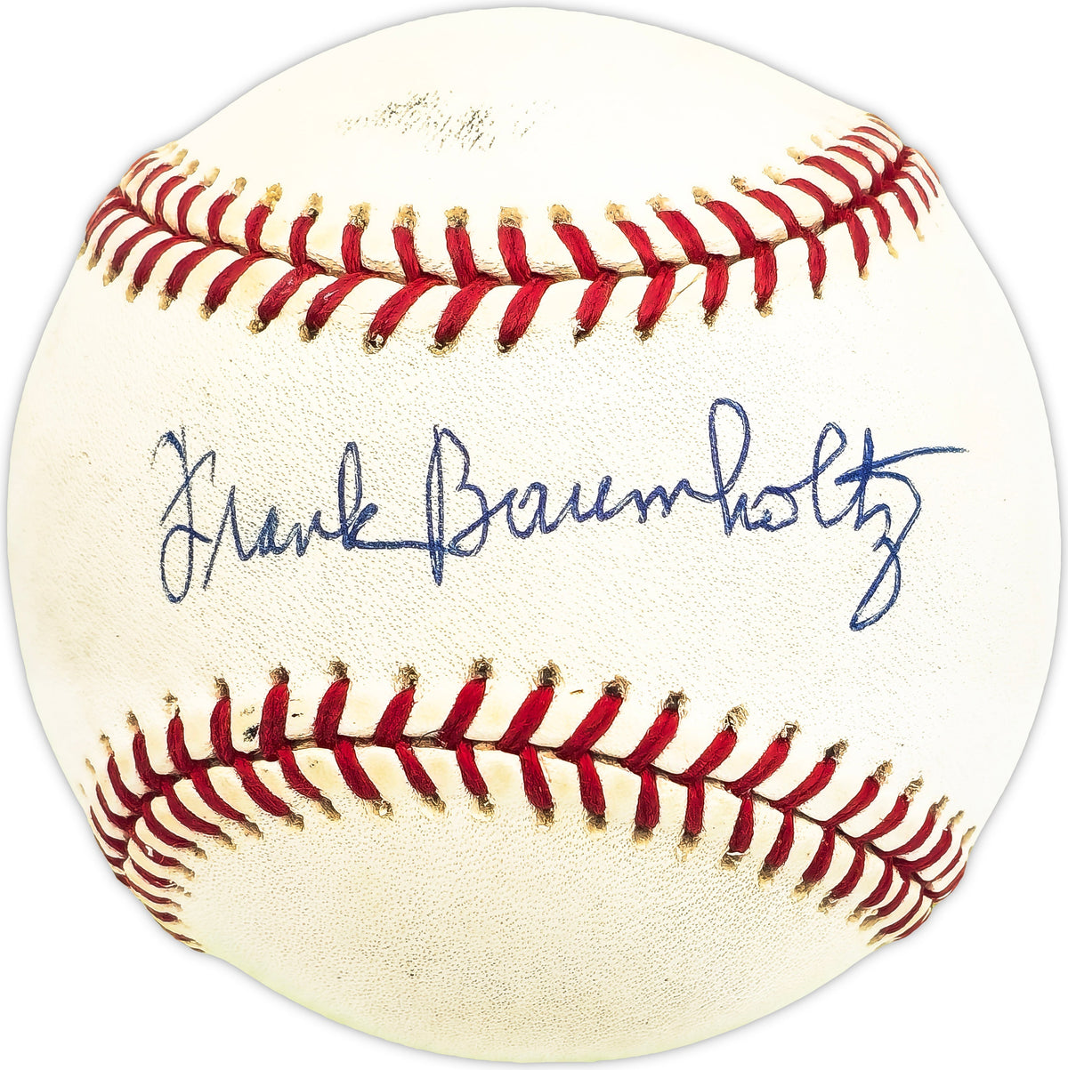 Frank Baumholtz Autographed Official NL Baseball Philadelphia Phillies, Cincinnati Reds Beckett BAS QR #BM25993