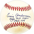 Craig Anderson Autographed Official NL Baseball New York Mets "1962-64"