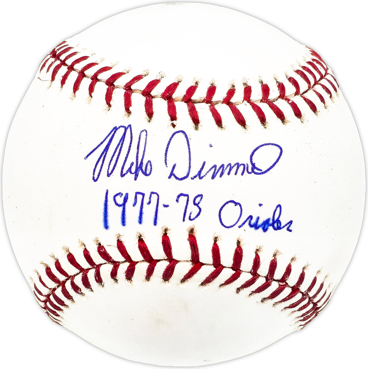 Mike Dimmel Autographed Official MLB Baseball Baltimore Orioles "1977-78 Orioles"