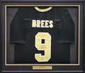 New Orleans Saints Drew Brees Autographed Framed Black Jersey Beckett BAS Witness Stock #214094