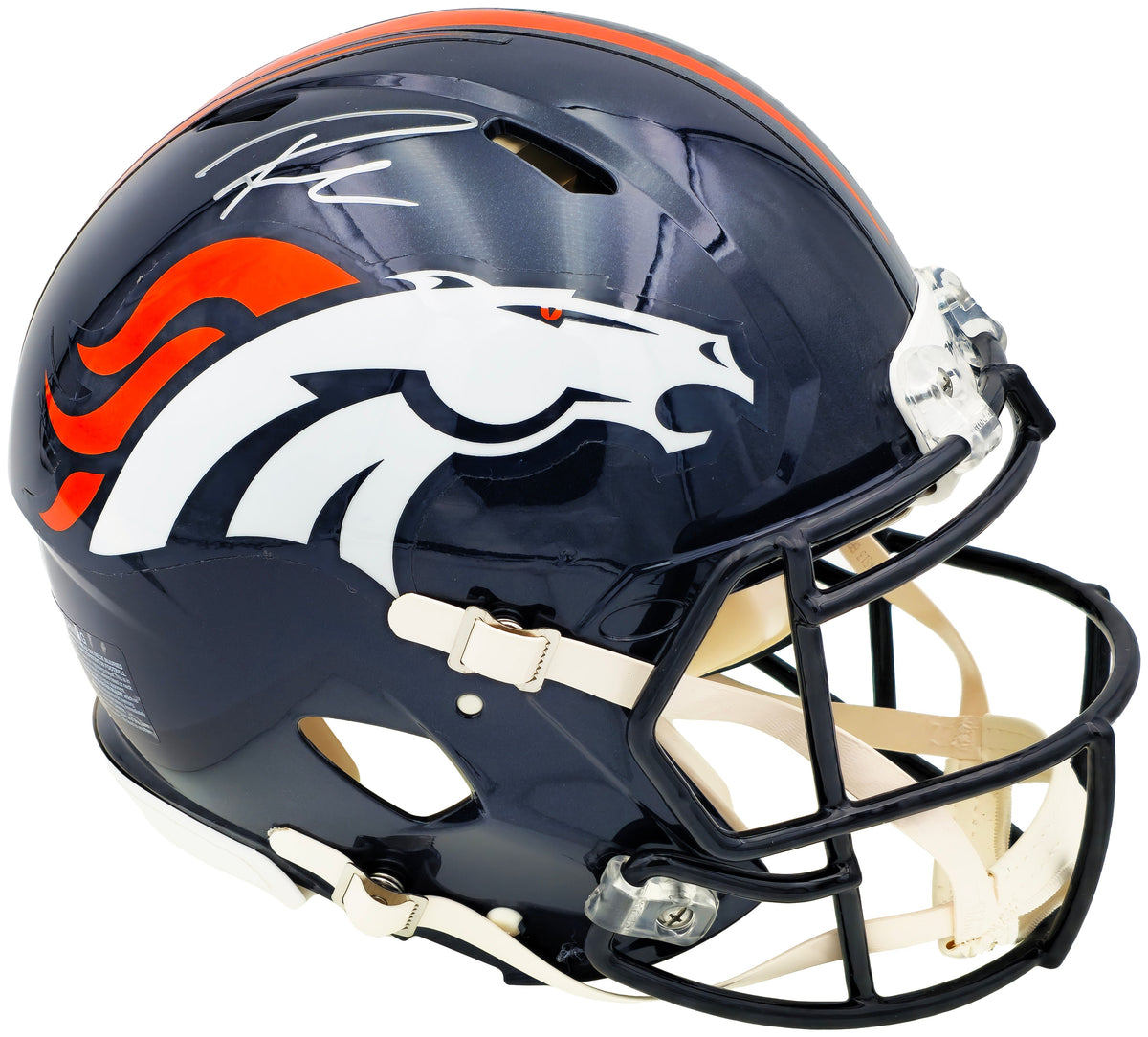 Russell Wilson Autographed Denver Broncos Blue Full Size Authentic Speed Helmet Fanatics Holo
