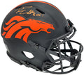 Russell Wilson Autographed Denver Broncos Eclipse Black Full Size Authentic Speed Helmet "Lets Ride" Fanatics Holo