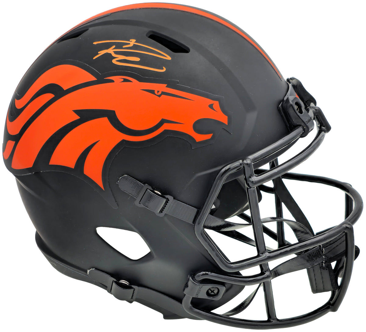Russell Wilson Autographed Denver Broncos Eclipse Black Full Size Replica Speed Helmet Fanatics Holo