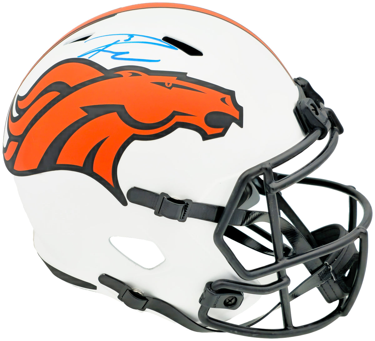 Russell Wilson Autographed Denver Broncos Lunar Eclipse White Full Size Replica Speed Helmet Fanatics Holo