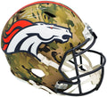 Russell Wilson Autographed Denver Broncos Camo Salute to Service Full Size Replica Speed Helmet Fanatics Holo