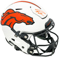 Russell Wilson Autographed Denver Broncos Lunar Eclipse White Full Size Authentic Hyper Speed Flex Helmet Fanatics Holo