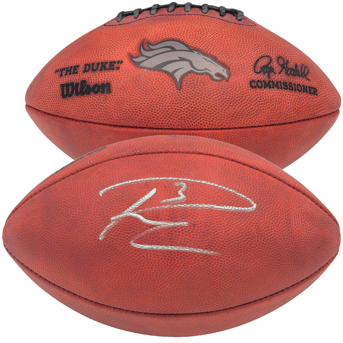 Russell Wilson Autographed Official NFL Leather Denver Broncos Logo Football Fanatics Holo