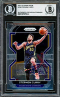 Stephen Curry Autographed 2021-22 Panini Prizm Card #154 Golden State Warriors Beckett BAS