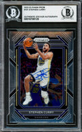 Stephen Curry Autographed 2022-23 Panini Prizm Card #101 Golden State Warriors Beckett BAS