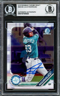 Julio Rodriguez Autographed 2019 Bowman Chrome Draft Rookie Card #BDC60 Seattle Mariners Beckett BAS