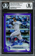 Julio Rodriguez Autographed 2022 Topps Chrome Update Purple Refractors Rookie Card #USC165 Seattle Mariners Beckett BAS