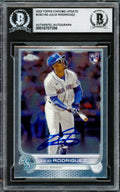 Julio Rodriguez Autographed 2022 Topps Chrome Update Rookie Card #USC150 Seattle Mariners Beckett BAS