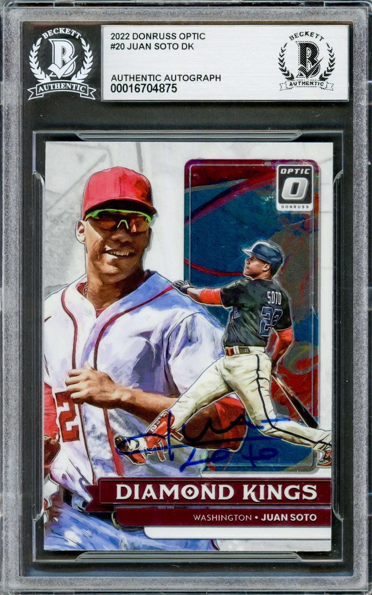Juan Soto Autographed 2022 Donruss Optic Diamond Kings Card #20 New York Yankees Beckett BAS
