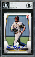 Juan Soto Autographed 2023 Bowman Card #52 New York Yankees Beckett BAS