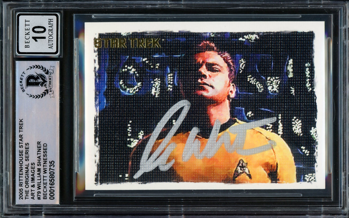 William Shatner Autographed 2005 Rittenhouse Art & Images Card #79 Star Trek The Original Series Captain Kirk Auto Grade Gem Mint 10 Beckett BAS