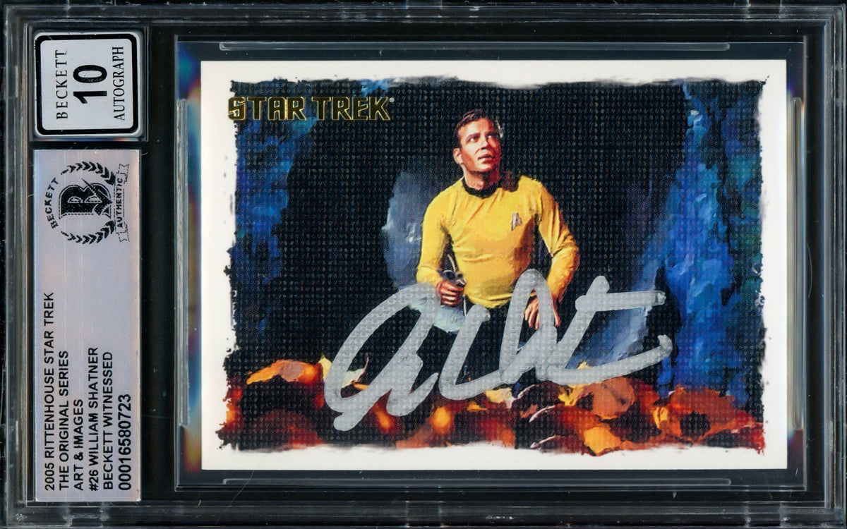 William Shatner Autographed 2005 Rittenhouse Art & Images Card #26 Star Trek The Original Series Captain Kirk Auto Grade Gem Mint 10 Beckett BAS