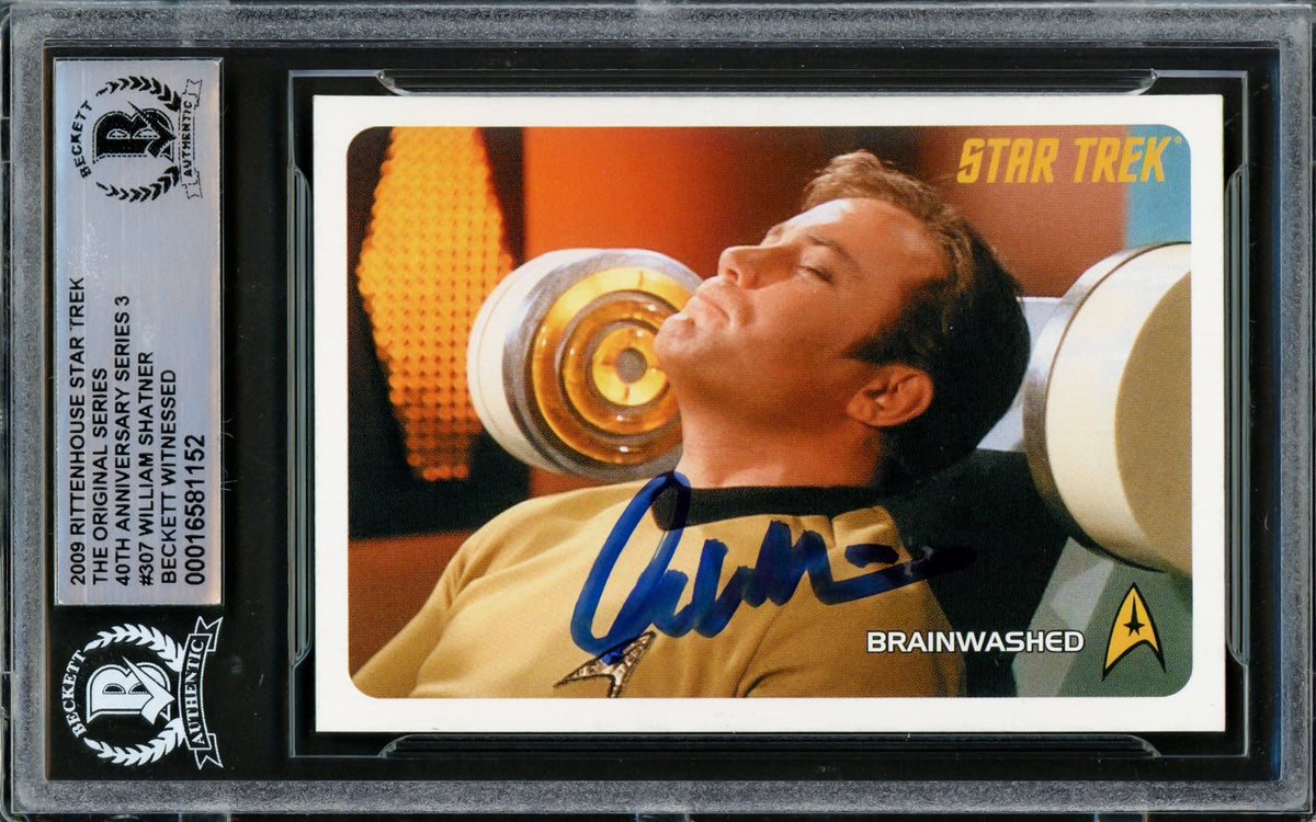 William Shatner Autographed 2009 Rittenhouse Star Trek 40th Anniversary Card #307 The Original Series Captain Kirk Beckett BAS