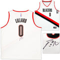 Portland Trailblazers Damian Lillard Autographed White Fanatics Jersey Size XXL Beckett BAS QR Stock #214828