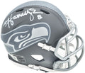 Matt Hasselbeck Autographed Seattle Seahawks Slate Gray Speed Mini Helmet Beckett BAS Witness