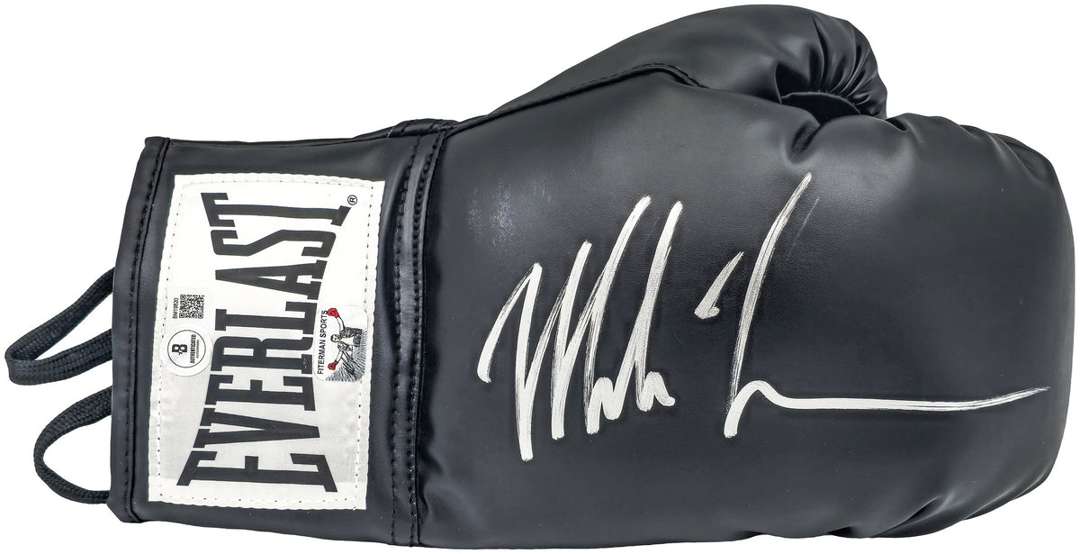 Mike Tyson Autographed Right Handed Black Everlast Boxing Glove Beckett BAS QR