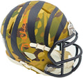Ja'Marr Chase Autographed Cincinnati Bengals Camo Speed Mini Helmet Beckett BAS Witness