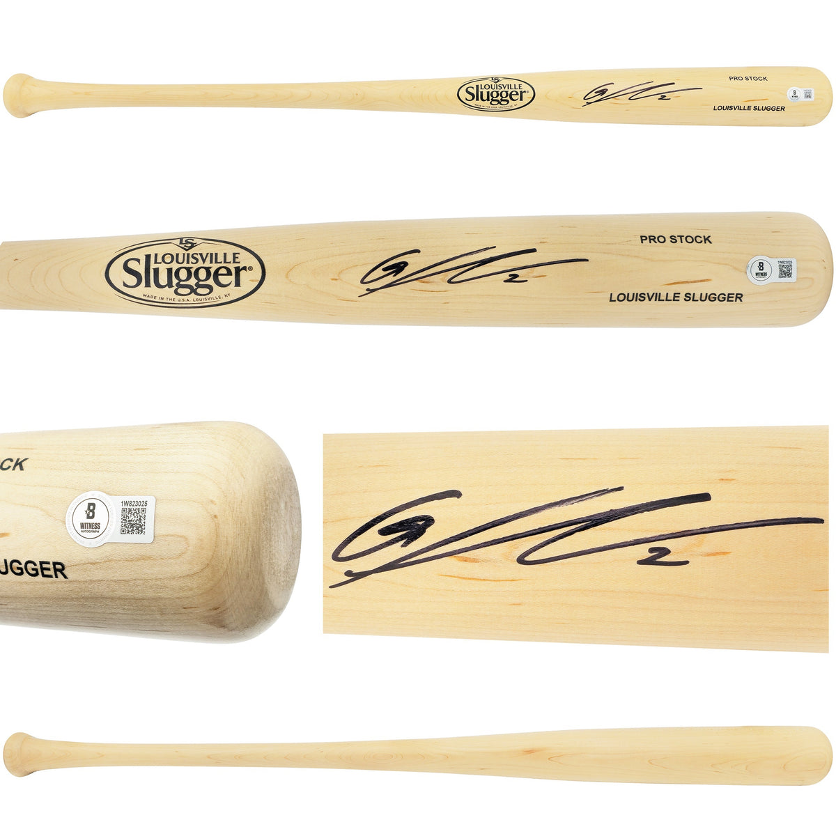 Gunnar Henderson Autographed Blonde Louisville Slugger Pro Stock Baseball Bat Baltimore Orioles Beckett BAS Witness