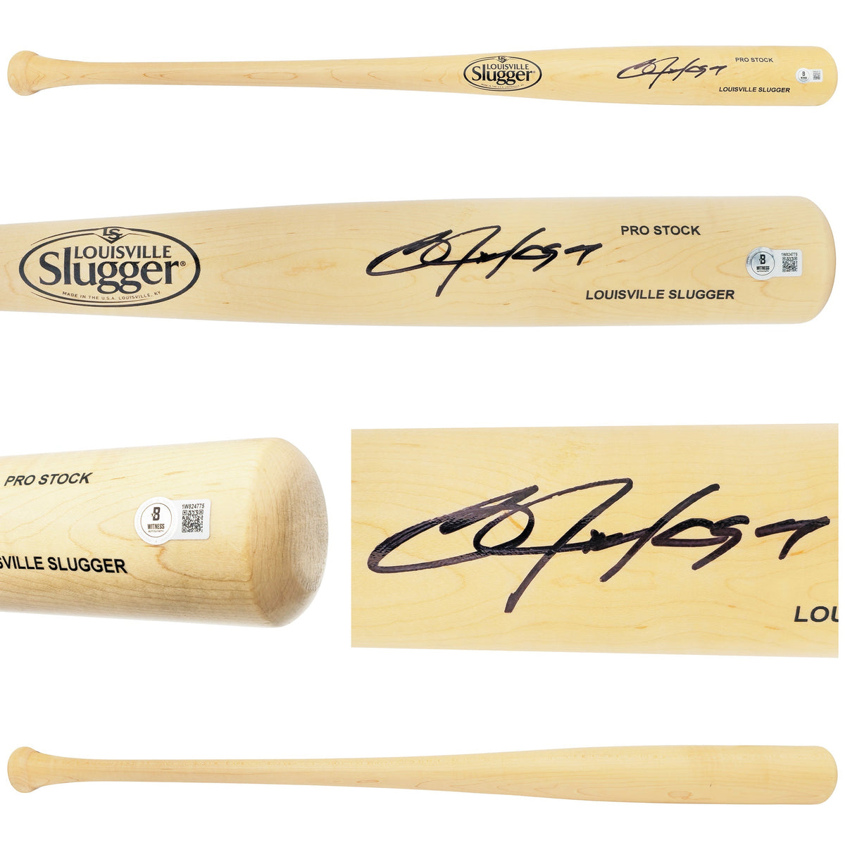 Bo Jackson Autographed Blonde Louisville Slugger Pro Stock Baseball Bat Kansas City Royals Beckett BAS Witness