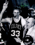 Larry Bird Autographed 16x20 Photo Boston Celtics With Red Auerbach JSA