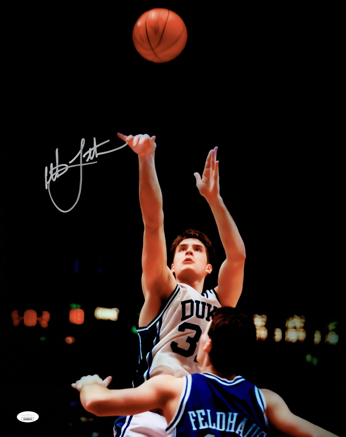 Christian Laettner Autographed 16x20 Photo Duke Blue Devils Shooting Signed Left JSA