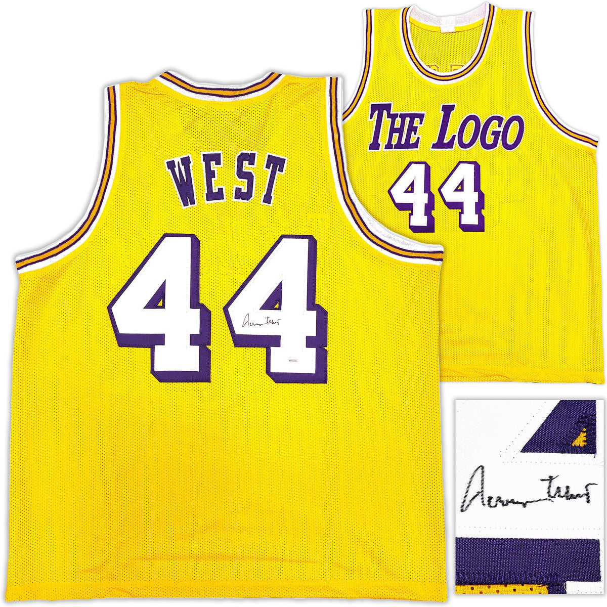 Los Angeles Lakers Jerry West Autographed Yellow Jersey JSA