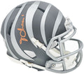 Ja'Marr Chase Autographed Cincinnati Bengals Slate Silver Speed Mini Helmet Beckett BAS Witness