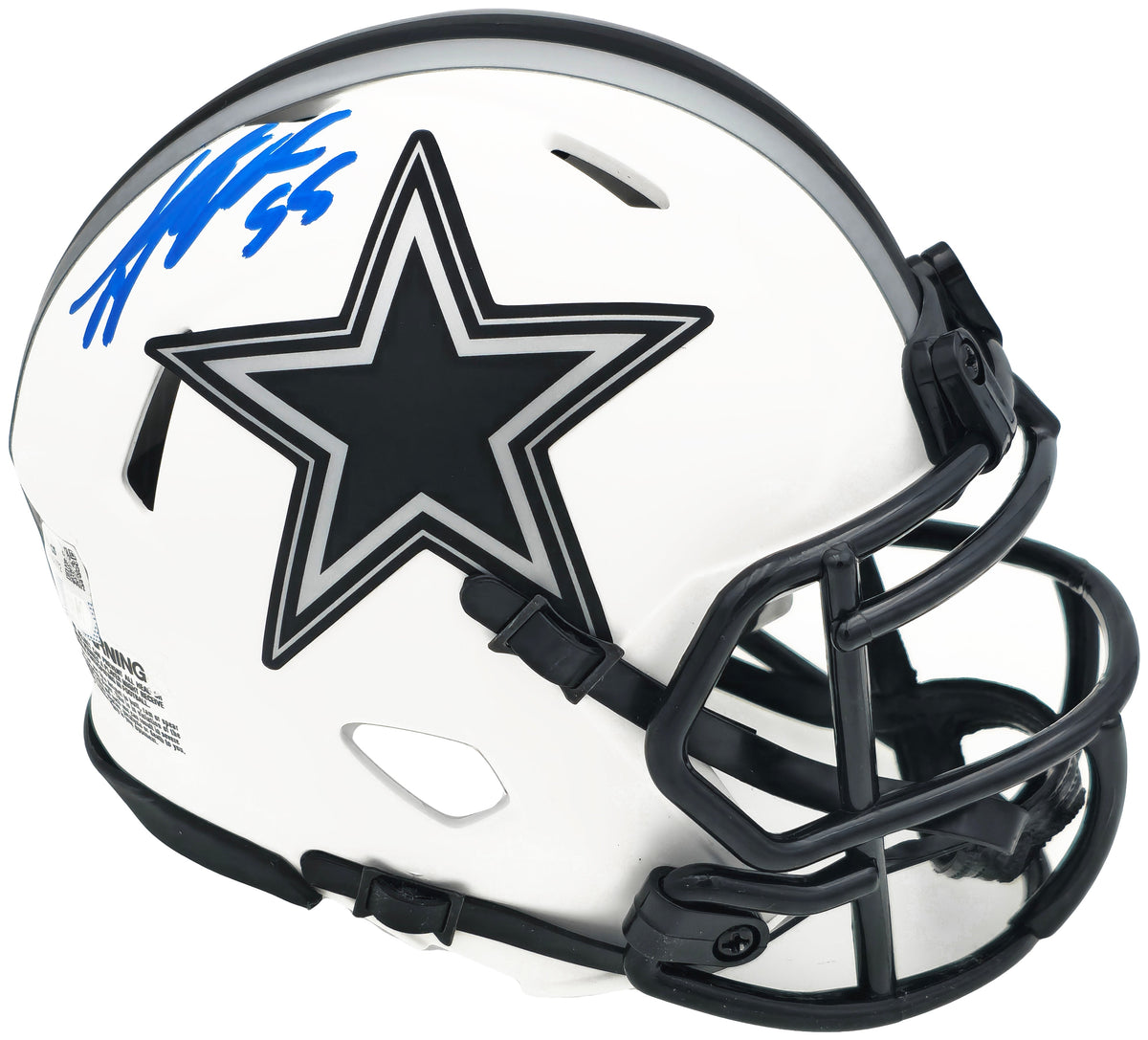 Leighton Vander Esch Autographed Dallas Cowboys Lunar Eclipse White Mini Helmet Fanatics Holo