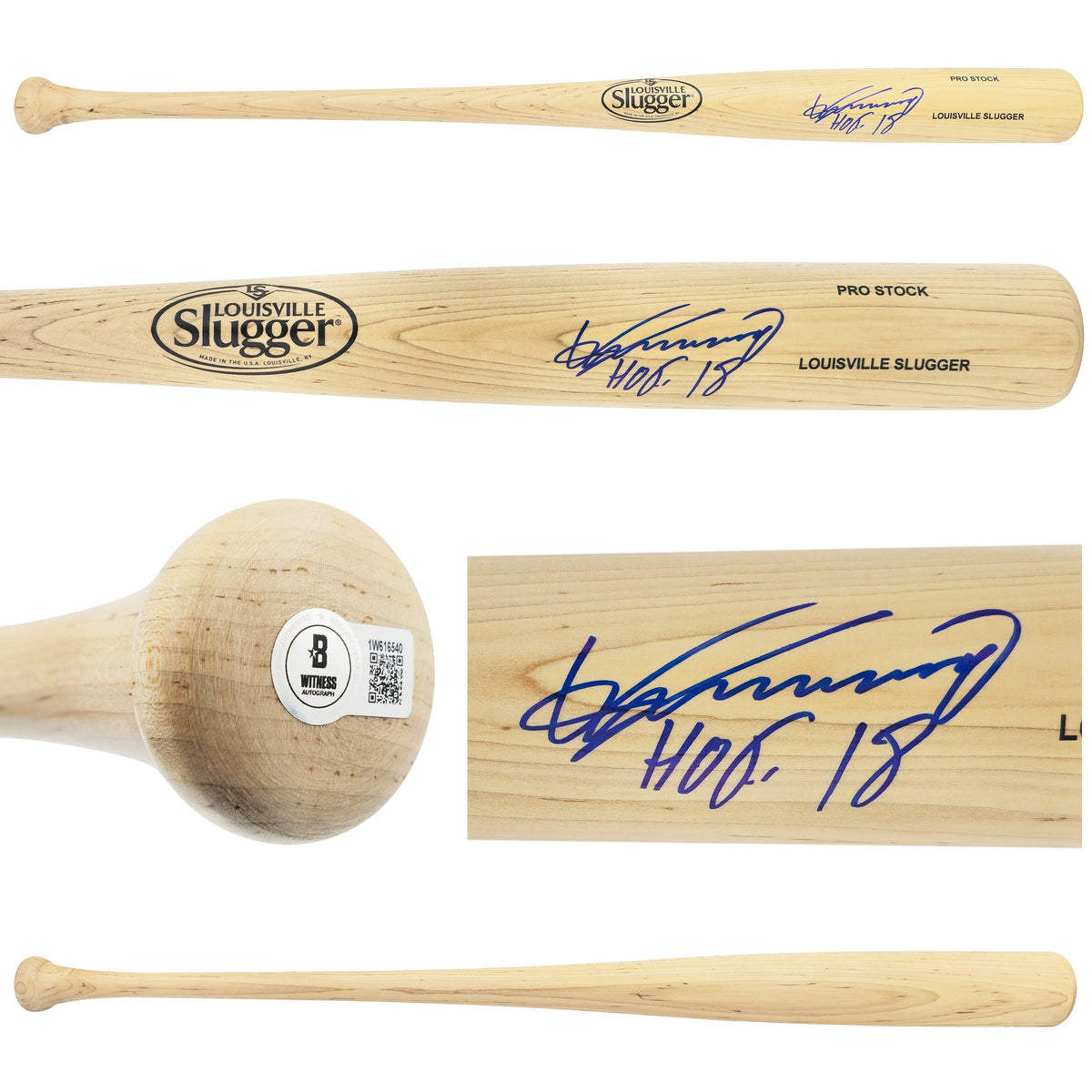 Vladimir Guerrero Sr. Autographed Blonde Louisville Slugger Baseball Bat Anaheim Angels "HOF 18" Beckett BAS Witness