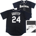 Seattle Mariners Ken Griffey Jr. Autographed Black Nike Jersey Size L Beckett BAS Witness