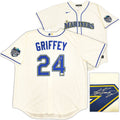 Seattle Mariners Ken Griffey Jr. Autographed Cream Nike 2023 All Star Game Patch Jersey Size XXL Beckett BAS Witness