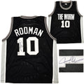 San Antonio Spurs Dennis Rodman Autographed Black Jersey JSA Stock #215732