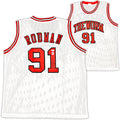 Chicago Bulls Dennis Rodman Autographed White Jersey JSA Stock #215738