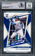 Julio Rodriguez Autographed 2022 Chronicles Rookies & Stars Rookie Card #15 Seattle Mariners Auto Grade Gem Mint 10 Beckett BAS #16543924