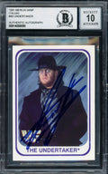 Undertaker Autographed 1991 Merlin WWF Italian Rookie Card #40 Auto Grade Gem Mint 10 Beckett BAS #14058095