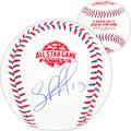 Salvador Perez Autographed Official 2018 All Star Game Logo Game Baseball Kansas City Royals Beckett BAS Witness Stock #216043