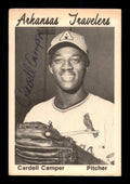 Cardell Camper Autographed 1976 TCMA Rookie Card Arkansas Travelers